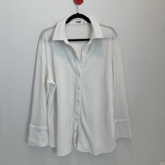 4th & Reckless Taina oversized waffle shirt in white size s - Picture 3 of 10